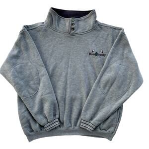 Vintage 90s Door County Wisconsin Pullover Men's Large Grey Henley Sweatshirt